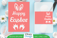 Happy Easter Greeting Card SVG, Easter SVG Papercut Template Product Image 13