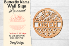 Butterfly Name Wall Art Sign BUNDLES Product Image 2