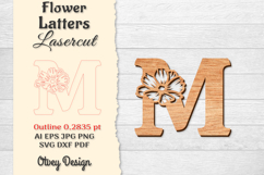 Flower Letters Alphabet Laser Cut File BUNDLES Product Image 14