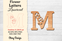 Flower Letters Alphabet Laser Cut File BUNDLES Product Image 14
