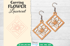 Flowers Earring Laser Cut Product Image 1