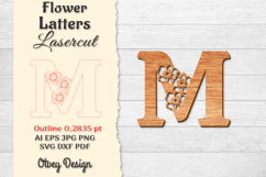Flower Letters Alphabet Laser Cut File Product Image 1