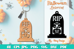Halloween Keychain Lasercut | Halloween Jewelry Template Product Image 1