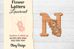 Flower Letters Alphabet Laser Cut File BUNDLES Product Image 13