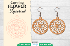 Flowers Earring Laser Cut Product Image 1