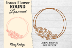 Frame Flower Round Lasercut Product Image 1