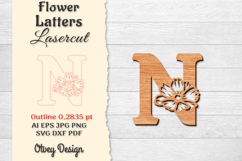 Flower Letters Alphabet Laser Cut File BUNDLES Product Image 15