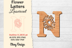 Flower Letters Alphabet Laser Cut File BUNDLES Product Image 15