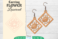 Flowers Earring Laser Cut Product Image 1