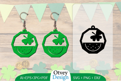 St Patrick&#039;s Day Earrings LaserCut File Product Image 1