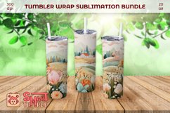 Farm pattern sublimation, Floral field wraps for tumblers Product Image 2