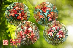Lilies wind spinner 10 inch, Stained glass lilies, 3d lilies Product Image 1