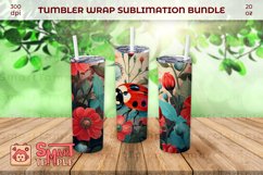 Ladybug 20oz tumbler wrap, Ladybug wrap pattern sublimation Product Image 1
