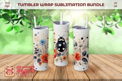 Ladybug 20oz tumbler wrap, Ladybug wrap pattern sublimation Product Image 3
