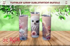 Snow owl 20oz tumbler, Owl tumbler accessories, Owl wrap Product Image 3