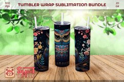Owl 20oz tumbler, Owl themed drinkware, Owl dog wrap pattern Product Image 3