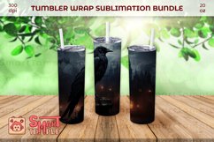 Gothic raven tumbler wrap sublimation, halloween raven bird Product Image 2