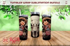 20oz bull skull wrap, Bull skull tumbler wrap Product Image 4