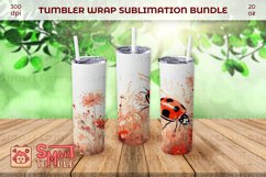 Ladybug 20oz tumbler wrap, Ladybug wrap pattern sublimation Product Image 4