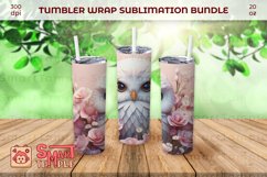 Snow owl 20oz tumbler, Owl tumbler accessories, Owl wrap Product Image 4