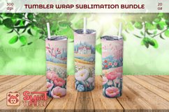 Farm pattern sublimation, Floral field wraps for tumblers Product Image 4