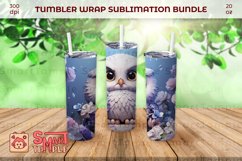 Snow owl 20oz tumbler, Owl tumbler accessories, Owl wrap Product Image 1