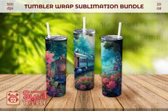Train pattern sublimation, Train themed drinkware,Train wrap Product Image 1