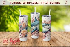 Shark pattern sublimation, Shark wraps for tumblers Product Image 1