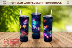 Butterfly tumbler wrap 20 oz, Alcohol Ink Tumbler Product Image 2