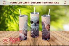 Owl tumbler, Snow owl print wraps, Owl wrap pattern Product Image 2