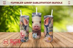 Pig pattern sublimation, Pig 20oz tumbler, Pig tumbler wrap Product Image 2