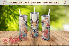 Deer pattern sublimation,Deer 20oz tumbler,Deer tumbler wrap Product Image 2