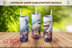 Shark pattern sublimation, Shark wraps for tumblers Product Image 2