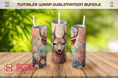 Deer pattern sublimation,Deer 20oz tumbler,Deer tumbler wrap Product Image 3