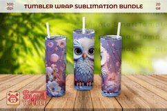 Owl tumbler, Snow owl print wraps, Owl wrap pattern Product Image 3