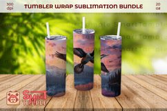 Loon tumbler accessories, Loon 20oz tumbler,Birds print wrap Product Image 3