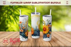 Sunflower print wraps, 20oz sunflower tumbler,Sunflower wrap Product Image 3