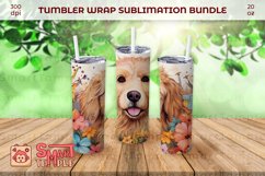 Doodle dog pattern sublimation, Dog 20oz tumbler, Dog wrap Product Image 1