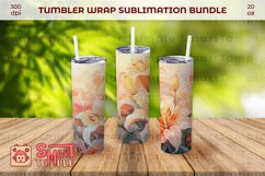 Lilies tumbler wrap, Lilies 20oz tumbler, Lilies themed wrap Product Image 4