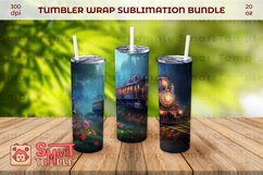 Train pattern sublimation, Train themed drinkware,Train wrap Product Image 4