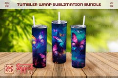 Butterfly tumbler wrap 20 oz, Alcohol Ink Tumbler Product Image 4