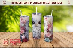 Owl tumbler, Snow owl print wraps, Owl wrap pattern Product Image 4