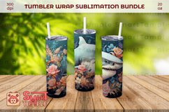Shark pattern sublimation, Shark wraps for tumblers Product Image 4