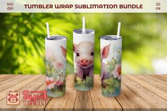 Pig pattern sublimation, Pig 20oz tumbler, Pig tumbler wrap Product Image 4