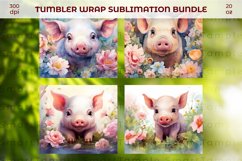 Pig pattern sublimation, Pig 20oz tumbler, Pig tumbler wrap Product Image 5