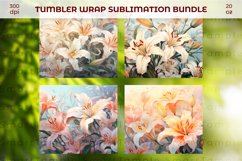Lilies tumbler wrap, Lilies 20oz tumbler, Lilies themed wrap Product Image 5