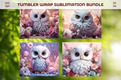 Owl tumbler, Snow owl print wraps, Owl wrap pattern Product Image 5