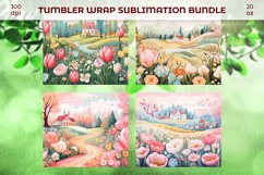 Farm pattern sublimation, Floral field wraps for tumblers Product Image 5