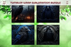 Gothic raven tumbler wrap sublimation, halloween raven bird Product Image 5