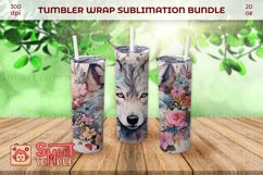 Wolf tumbler wrap, Wolf pattern sublimation,Wolf 20oz wraper Product Image 1